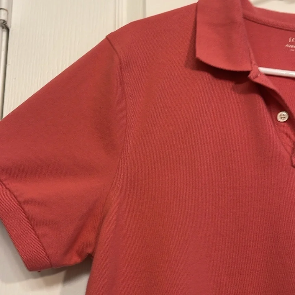 Men's J. Crew Red Fade Classic Pique Polo Pullover Shirt Size Large EUC #7667